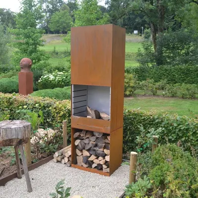Открытый обогреватель для сада на заднем дворе, дровяной камин из кортеновской стали